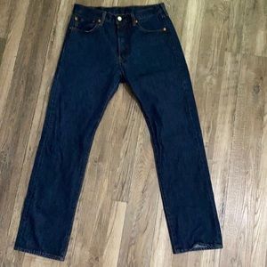 501 Levi’s Button Fly Dark Wash Jeans 32x32